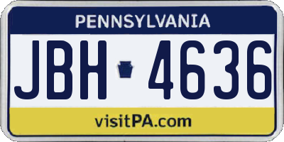 PA license plate JBH4636