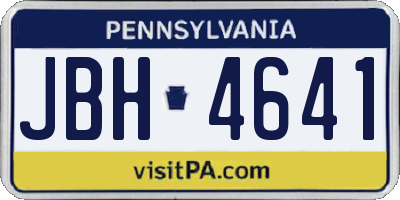 PA license plate JBH4641