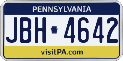 PA license plate JBH4642