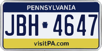 PA license plate JBH4647