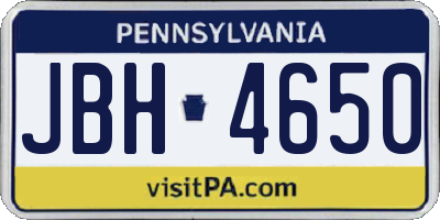 PA license plate JBH4650