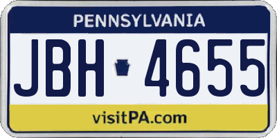 PA license plate JBH4655