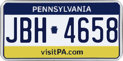 PA license plate JBH4658