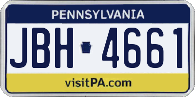 PA license plate JBH4661