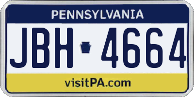 PA license plate JBH4664
