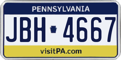 PA license plate JBH4667