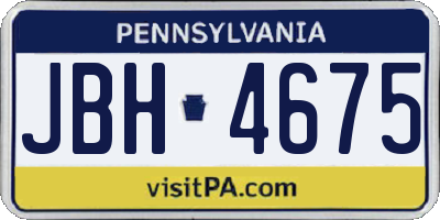 PA license plate JBH4675