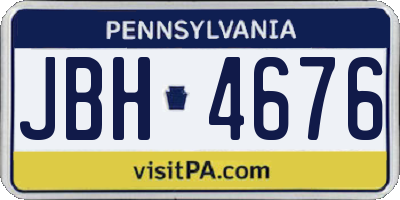 PA license plate JBH4676