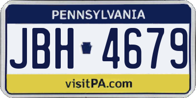 PA license plate JBH4679