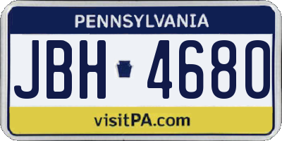 PA license plate JBH4680