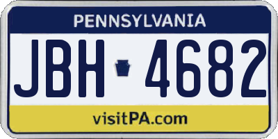 PA license plate JBH4682