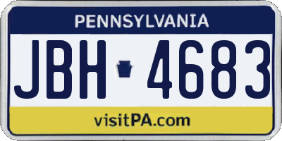 PA license plate JBH4683