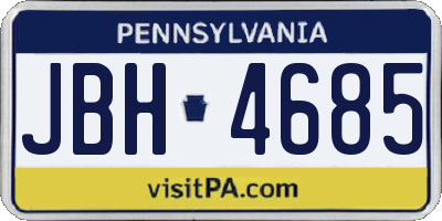 PA license plate JBH4685