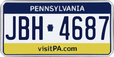 PA license plate JBH4687