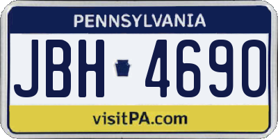 PA license plate JBH4690