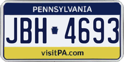 PA license plate JBH4693