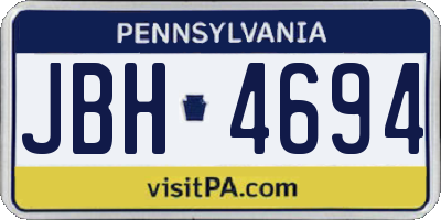 PA license plate JBH4694