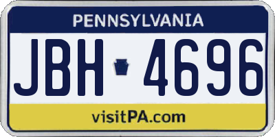 PA license plate JBH4696