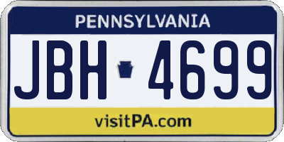 PA license plate JBH4699