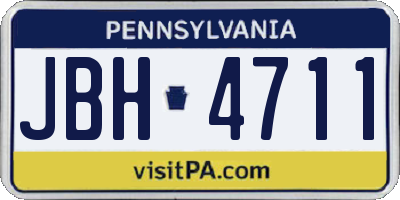 PA license plate JBH4711