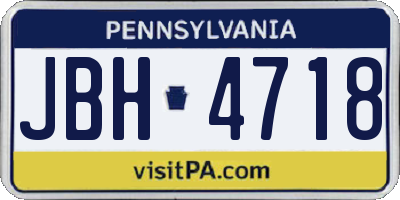 PA license plate JBH4718