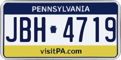 PA license plate JBH4719