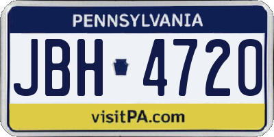 PA license plate JBH4720