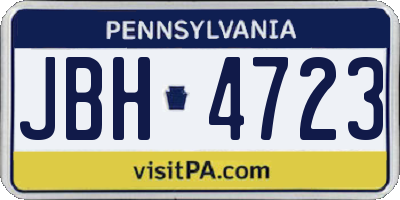 PA license plate JBH4723