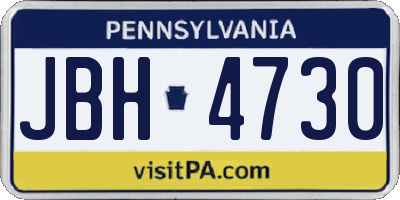 PA license plate JBH4730