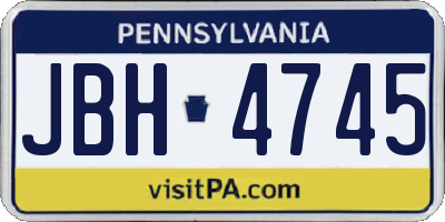 PA license plate JBH4745