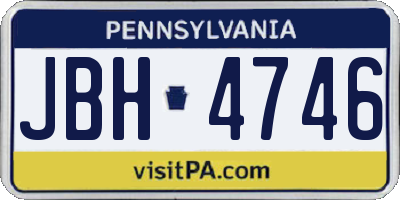 PA license plate JBH4746