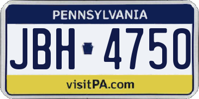 PA license plate JBH4750