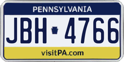 PA license plate JBH4766