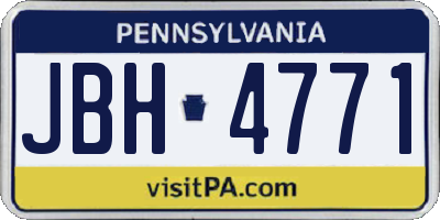 PA license plate JBH4771