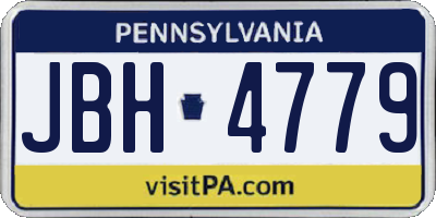 PA license plate JBH4779