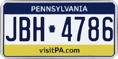 PA license plate JBH4786