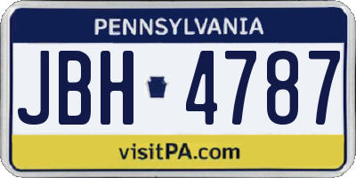 PA license plate JBH4787