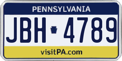 PA license plate JBH4789