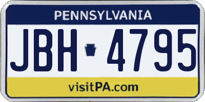 PA license plate JBH4795