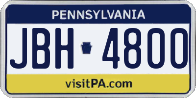 PA license plate JBH4800