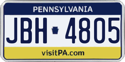 PA license plate JBH4805