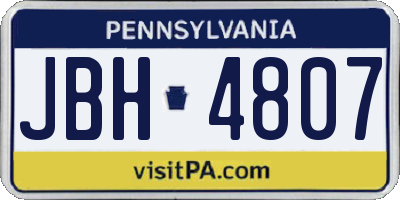 PA license plate JBH4807