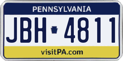 PA license plate JBH4811