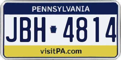 PA license plate JBH4814