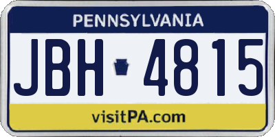 PA license plate JBH4815