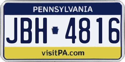 PA license plate JBH4816