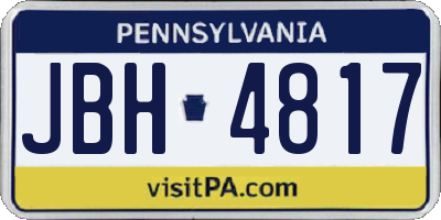 PA license plate JBH4817