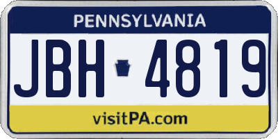 PA license plate JBH4819