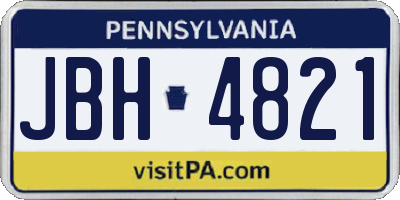 PA license plate JBH4821