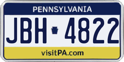 PA license plate JBH4822